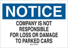 Brady B-120 Fiberglass Reinforced Polyester Rectangle White Parking Security Sign - 14 in Width x 10 in Height - 69050 - 754476-69050 - R. S. Hughes Company, Inc.