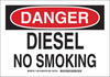 Brady B-401 Polystyrene Rectangle White Chemical, Biohazard, Hazardous & Flammable Material Sign - 14 in Width x 10 in Height - TEXT: DANGER DIESEL NO SMOKING - 128140 - 754473-76903 - R. S. Hughes Company, Inc.