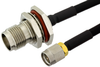 SMA Male to TNC Female Bulkhead Semi-Flexible Precision Cable 6 Inch Length Using PE-SR402FLJ Coax, LF Solder, RoHS - PE39497-6 - Pasternack