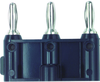 Triple Banana Plug, 15A, Screw, Black; Gender Pomona - 35F1066 - Newark, An Avnet Company