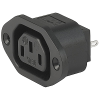 IEC Appliance Outlet F or H, Screw-on Mounting, Front Side, Solder or Quick-connect Terminal -- 5098 - Image
