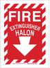 Brady B-555 Aluminum Red Fire Equipment Sign - 14 in Width x 10 in Height - TEXT: FIRE EXTINGUISHER HALON - 43298 - 754476-43298 - R. S. Hughes Company, Inc.