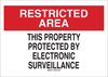 Brady B-401 High Impact Polystyrene Rectangle White Alarm / Surveillance Notice Sign - 14 in Width x 10 in Height - 95479 - 754476-95479 - R. S. Hughes Company, Inc.