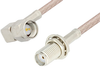 SMA Male Right Angle to SMA Female Bulkhead Cable 24 Inch Length Using 75 Ohm RG179 Coax, RoHS - PE34135LF-24 - Pasternack