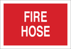 Brady B-120 Fiberglass Reinforced Polyester Rectangle Red Fire Equipment Sign - 10 in Width x 7 in Height - TEXT: FIRE HOSE - 122794 -- 754473-71756 - Image