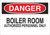 Brady B-401 Polystyrene Rectangle White Chemical, Biohazard, Hazardous & Flammable Material Sign - 10 in Width x 7 in Height - TEXT: DANGER BOILER ROOM AUTHORIZED PERSONNEL ONLY - 22077 - 754476-22077 - R. S. Hughes Company, Inc.