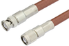 TNC Male to BNC Male Cable 12 Inch Length Using RG393 Coax -- PE37859-12