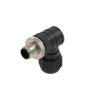 M12 Field Attachable Connector: male, angled, 3-pin, A-coded, unshielded, black housing, screw type, 230 V AC/DC - RSCW 3/9 - Belden Inc.