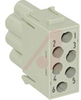 Han E Protected Module, Male Insert, 6 Contacts, 830 Volts, 16 Amps - 70104240 - Allied Electronics, Inc.