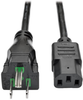 Hospital-Grade Power Cord, NEMA 5-15P to C13 - Green Dot, 15A, 125V, 14 AWG, 25 ft., Black -- P006-025-HG15 - Image