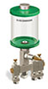 Green Color Key, Clear View Multiple Feed Manual Lubricator, 1 pt Acrylic Reservoir, 3 Feeds, 1/8” Female NPT Outlets - B5163-016AB032GW - Oil-Rite Corp.