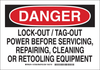 Brady B-555 Aluminum Rectangle White Lockout / Tagout Sign - 14 in Width x 10 in Height - 127569 - 754473-75921 - R. S. Hughes Company, Inc.