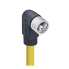 M12 Power Single-Ended Cordset: Female, angled, 5-pin(4+FE), L-coded, black body, 50 V AC/60 V DC, 16 A; TPE yellow cable, 1.50 mm² - RKWT 5L-1002 SW - Belden Inc.