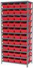 Akro-Mils Shelfmax 6500 lb Adjustable Red Gray Powder Coated Steel 22 ga Open Adjustable Fixed Shelving System - 40 Bins - 6500 lb Total Capacity - AS1879088 RED - AS1879088 RED - R. S. Hughes Company, Inc.