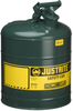 Justrite Green Steel 5 gal Safety Can - 16 7/8 in Height - 11 3/4 in Overall Diameter - 7150400 - 7150400 - R. S. Hughes Company, Inc.