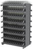 Akro-Mils 800 lb Clear Gray Powder Coated Steel 16 ga Double Sided Fixed Rack - 36 3/4 in Overall Length - 192 Bins - Bins Included - APRD110SC - APRD110SC - R. S. Hughes Company, Inc.