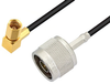 N Male to SSMC Plug Right Angle Low Loss Cable 48 Inch Length Using LMR-100 Coax - PE3C4433-48 - Pasternack