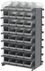 Akro-Mils 800 lb Clear Gray Powder Coated Steel 16 ga Double Sided Fixed Rack - 36 3/4 in Overall Length - 64 Bins - Bins Included - APRD080SC - APRD080SC - R. S. Hughes Company, Inc.