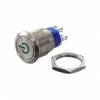 Anti-Vandal Sealed Pushbutton Switch DPDT Green LED Solder Lug Panel Mount -- 174-ATP19-SL4-612-M0DE-03Q - Image