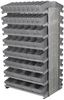 Akro-Mils 800 lb Gray Powder Coated Steel 16 ga Double Sided Fixed Rack - 36 3/4 in Overall Length - 100 Bins - Bins Included - APRDAST GREY - APRDAST GREY - R. S. Hughes Company, Inc.