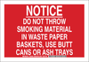 Brady B-302 Polyester Red Litter & Cigarette Disposal Sign - 10 in Width x 7 in Height - Laminated - 128048 - 754473-76803 - R. S. Hughes Company, Inc.
