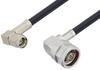 SMA Male Right Angle to N Male Right Angle Cable 48 Inch Length Using LMR-195-FR Coax - PE3W05298-48 - Pasternack