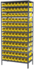 Akro-Mils 6500 lb Adjustable Yellow Gray Powder Coated Steel 22 ga Open Adjustable Fixed Shelving System - 96 Bins - 6500 lb Total Capacity - AS1879128Y - AS1879128Y - R. S. Hughes Company, Inc.