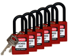Red Nylon Shackle Safety Padlocks - 123351 - Brady Corporation