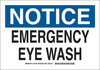 Brady B-555 Aluminum Rectangle White Eyewash & Shower Sign - 14 in Width x 10 in Height - TEXT: NOTICE EMERGENCY EYE WASH - 127395 - 754473-75730 - R. S. Hughes Company, Inc.