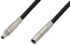 75 Ohm Mini SMB Plug to 75 Ohm Mini SMB Jack Cable 24 Inch Length Using 75 Ohm PE-B159-BK Black Coax - PE38141/BK-24 - Pasternack