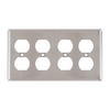 4-Gang Duplex Wall Plates, Stainless Steel Standard Size Polished Finish - 24SBS - Suzhou Ele Mfg Co., Ltd.