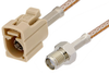 SMA Female to Beige FAKRA Jack Cable 24 Inch Length Using RG316 Coax - PE39351I-24 - Pasternack