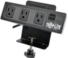 Protect It! 3-Outlet Surge Protector with Desk Clamp, 10 ft. Cord, 510 Joules, 2 USB Charging Ports, Black Housing -- TLP310USBC - Image