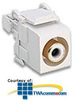 Leviton RCA 110-Type QuickPort Audio Connector with  White.. - 40735-RW - TelephoneStuff.com
