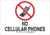 Brady B-302 Polyester Rectangle White Electronics Sign - 10 in Width x 7 in Height - Laminated - TEXT: NO CELLULAR PHONES - 132037 - 754473-83088 - R. S. Hughes Company, Inc.