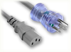 NEMA 5-15P HG CLEAR to IEC-60320-C13 GREY HOME // Power Cords // Hospital Grade Power Cords // Clear Plugs And Connectors -- 0315.096 - Image