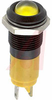 Indicator,Pnl-Mnt;LED IND 10MM 130VAC YELL, BLACK CHROME - 70011740 - Allied Electronics, Inc.