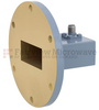 WR-137 to SMA Female Waveguide to Coax Adapter UG-344/U Round Cover Standard with 5.85 GHz to 8.2 GHz C Band in Copper, Paint -- FMWCA1014 - Image