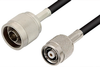 N Male to Reverse Polarity TNC Male Cable 24 Inch Length Using RG58 Coax - PE34554-24 - Pasternack