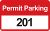 Brady Black / Red on White Rectangle Vinyl Parking Permit Label - 3 1/2 in Width - 2 in Height - Printed Text = PERMIT PARKING - Print Number(s) = 201 to 300 - 96259 - 754476-96259 - R. S. Hughes Company, Inc.