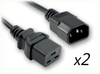 IEC-60320-C14 to IEC-60320-C19 x 2 HOME // Power Cords // IEC/Jumper Power Cords // Y Cords (2-Way Splitter) - 0462.036 - Quail Electronics