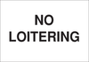 Brady B-555 Aluminum Rectangle White Loitering, Soliciting, & Trespassing Sign - 14 in Width x 10 in Height - TEXT: NO LOITERING - 40790 - 754476-40790 - R. S. Hughes Company, Inc.