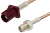 SMA Female to Bordeaux FAKRA Plug Cable 24 Inch Length Using RG316 Coax - PE39346D-24 - Pasternack