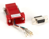 DB9 Colored Modular Adapter (Unassembled), Female to RJ-45, 8-Wire, Red - FA4509F-RD - Visual Sound, Inc.