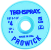 Techspray Pro Wick #4 Blue Rosin Flux Coating Desoldering Braid 1811-10F - 10 ft Length - 0.098 in Diameter - Rosin Flux Core - 1811-10F - R. S. Hughes Company, Inc.