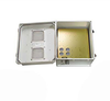 14x12x07 Fiberglass Reinf Polyester FRP Weatherproof Outdoor IP24 NEMA 3R Enclosure, Terminal Block Drilled Mount 12VDC Vented Lid Gray -- TEF141207-50V - Image