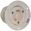Receptacle, Twist-Lock; 30 A; 250 VAC; L6-30R; White; Steel-Nickel Plated - 70116437 - Allied Electronics, Inc.