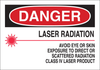 Brady B-401 Polystyrene Rectangle White Laser Hazard Sign - 14 in Width x 10 in Height - 25261 - 754476-25261 - R. S. Hughes Company, Inc.