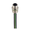 M12 Power Receptacle Connector: Female, front mount, 4-pin(3+PE), S-coded, shielded, silver housing, 600 V AC/DC, 16 A - RKF6S 4S-033 - Belden Inc.
