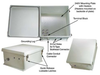 18x16x08 Fiberglass Reinf Polyester FRP Weatherproof Outdoor IP66 NEMA 4 Enclosure, 240 VAC MNT PLT, Mechanical Thermostat Heat Gray - TEF181608-2H0 - Transtector Systems, Inc.